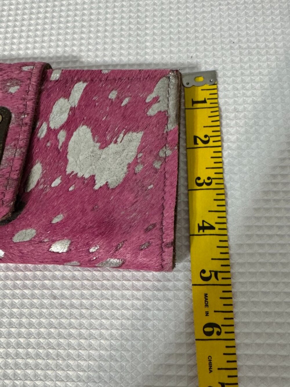 Upcycled Pink Pony Hair Leather Clutch Wallet - Picture 9 of 9